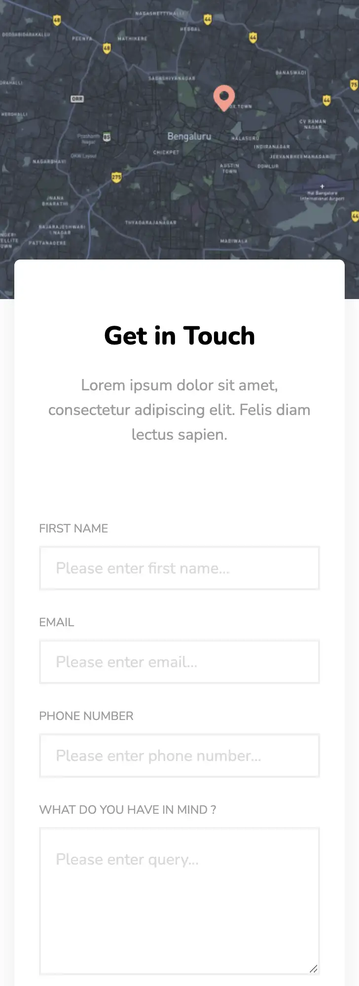 Contact designs for websites: Responsive Contact Form Mobile